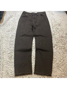 Levi’s 501 Jeans Womens 28x26 Brown Denim Raw Hem High Rise Button Fly